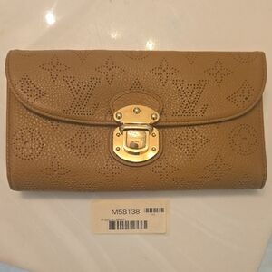 Louis Vuitton Perforated Tan Leather Wallet